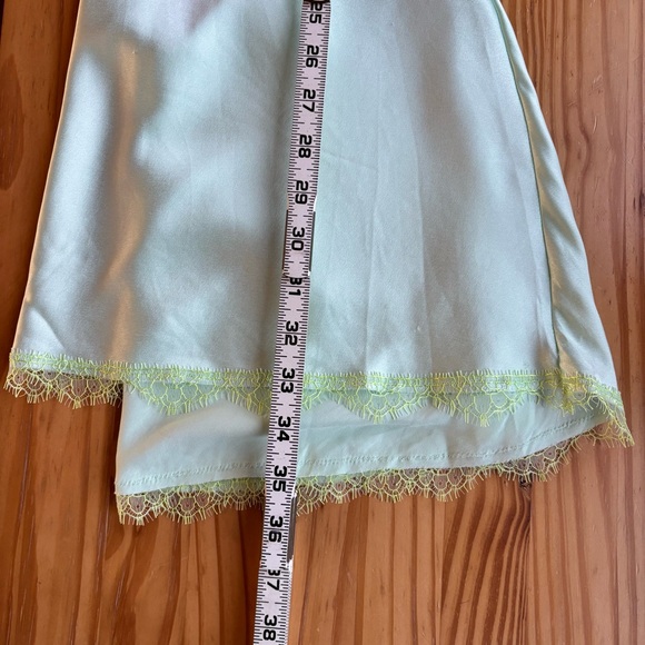 Victoria’s Secret Satin Lace Mint & Lime Halter Chemise Sz M Angelcore Y2K Fairy - Picture 15 of 15